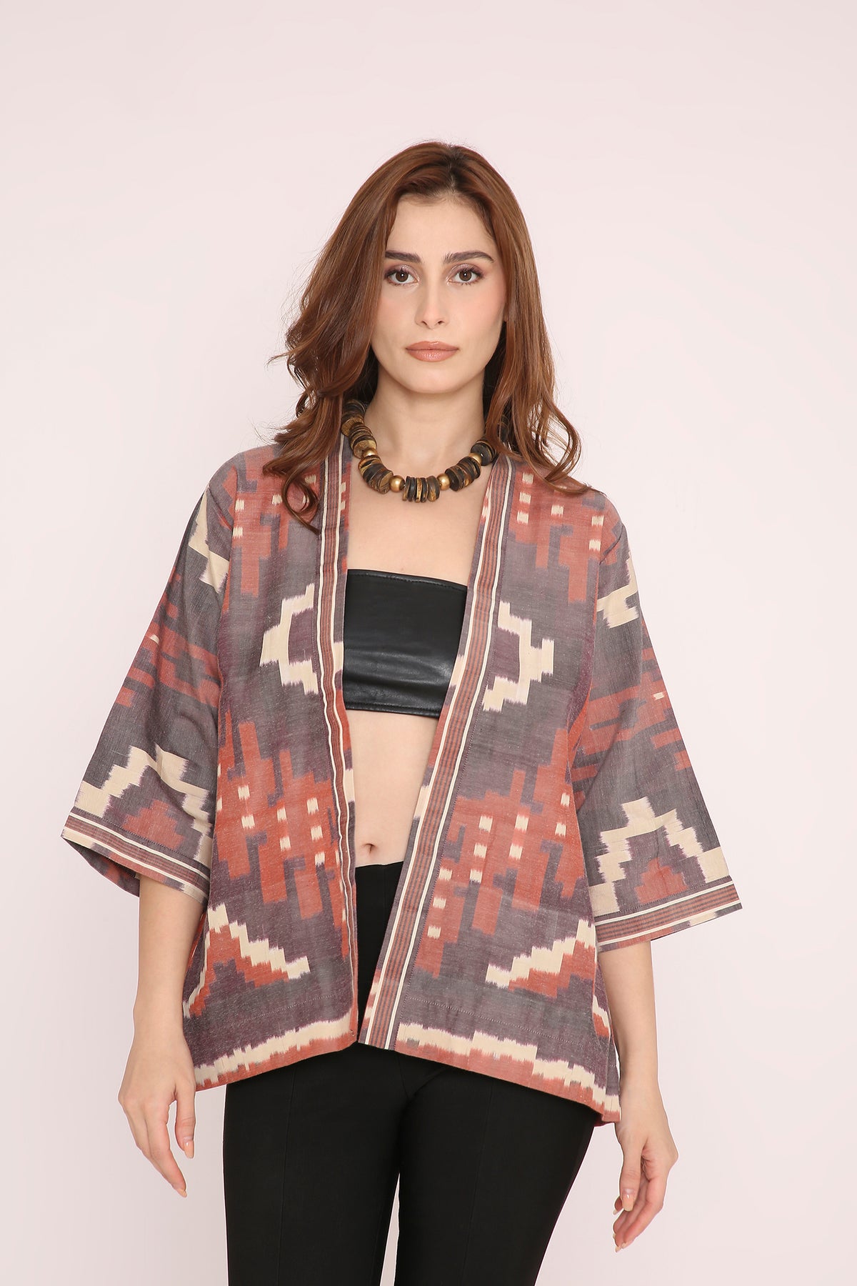 Handwoven Ikat Silk Cotton Kimono Jacket