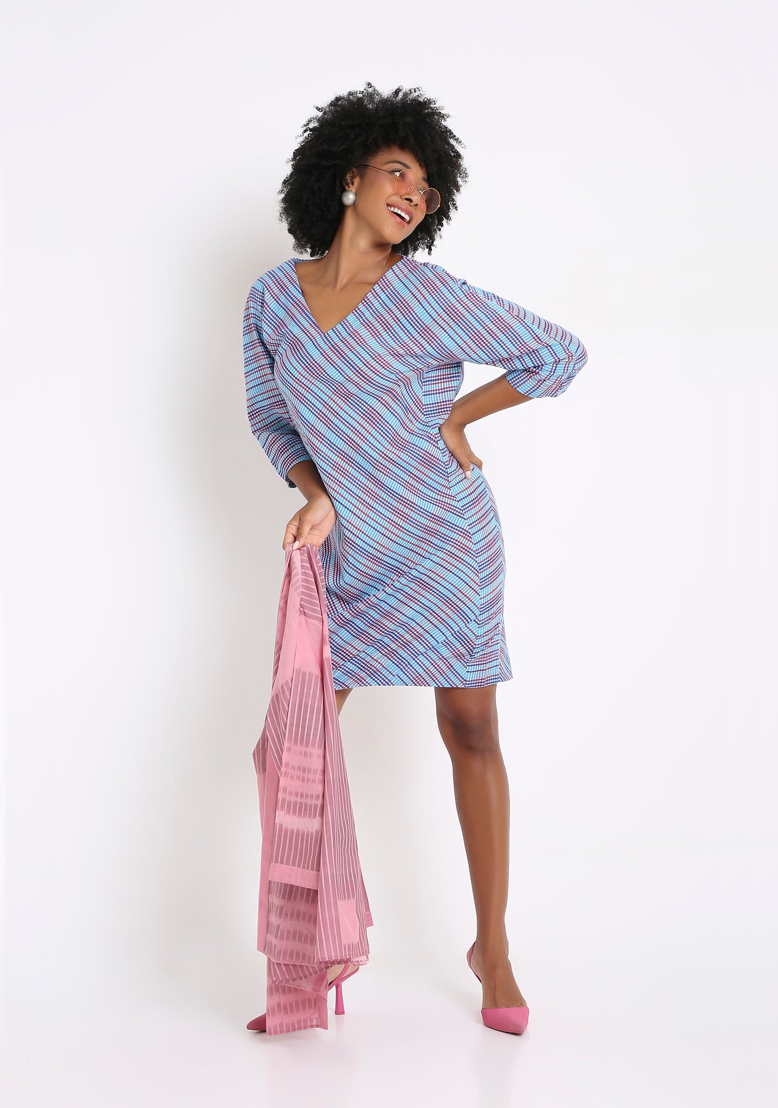 Handwoven Maheshwari Cotton  Dress.
