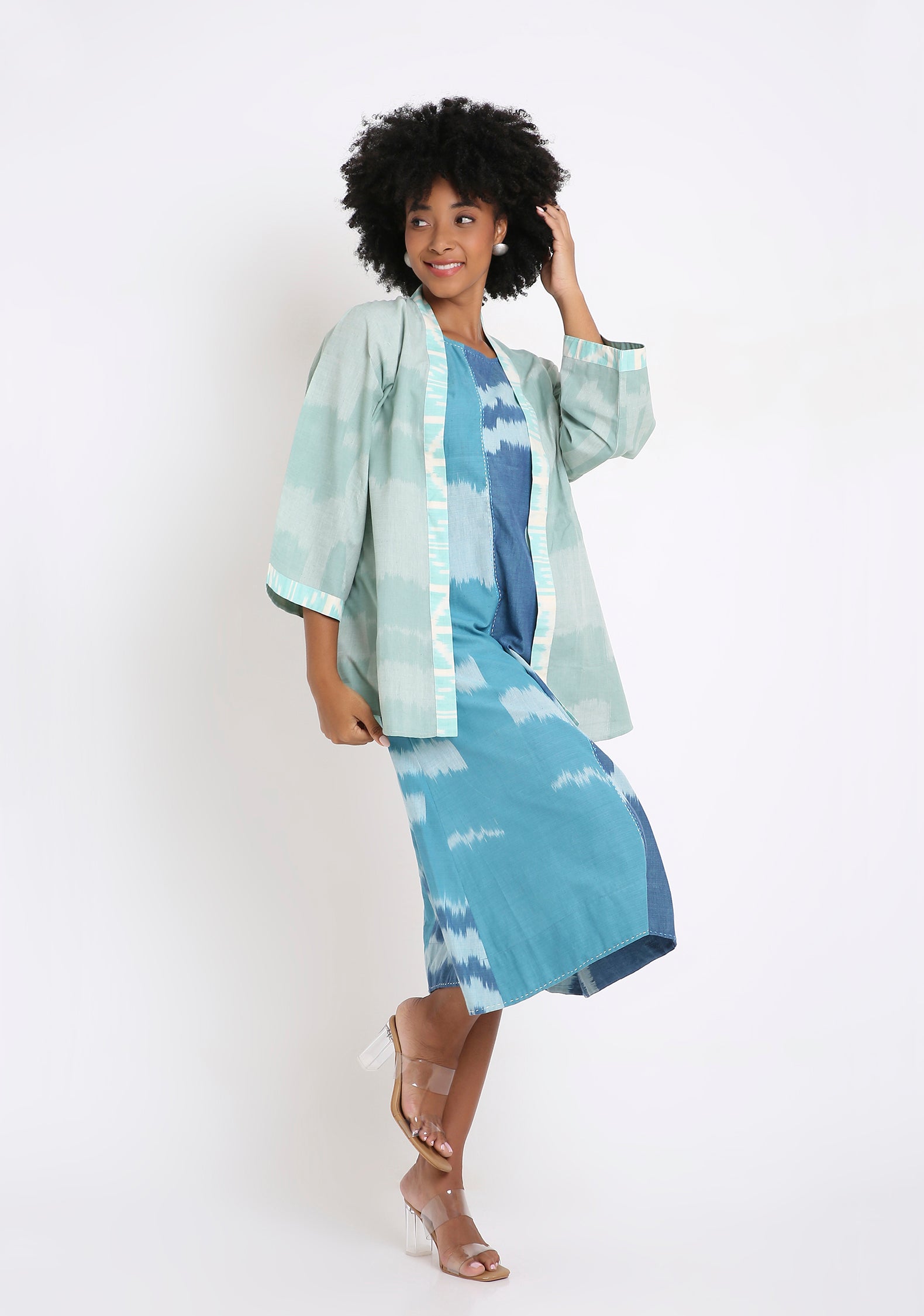 Handwoven Ikat Cotton Dress.