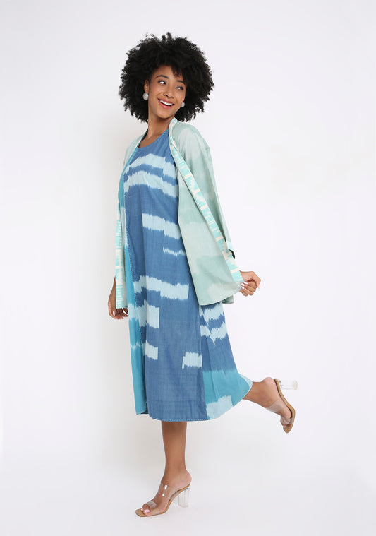 Handwoven Ikat Cotton Dress. 1580