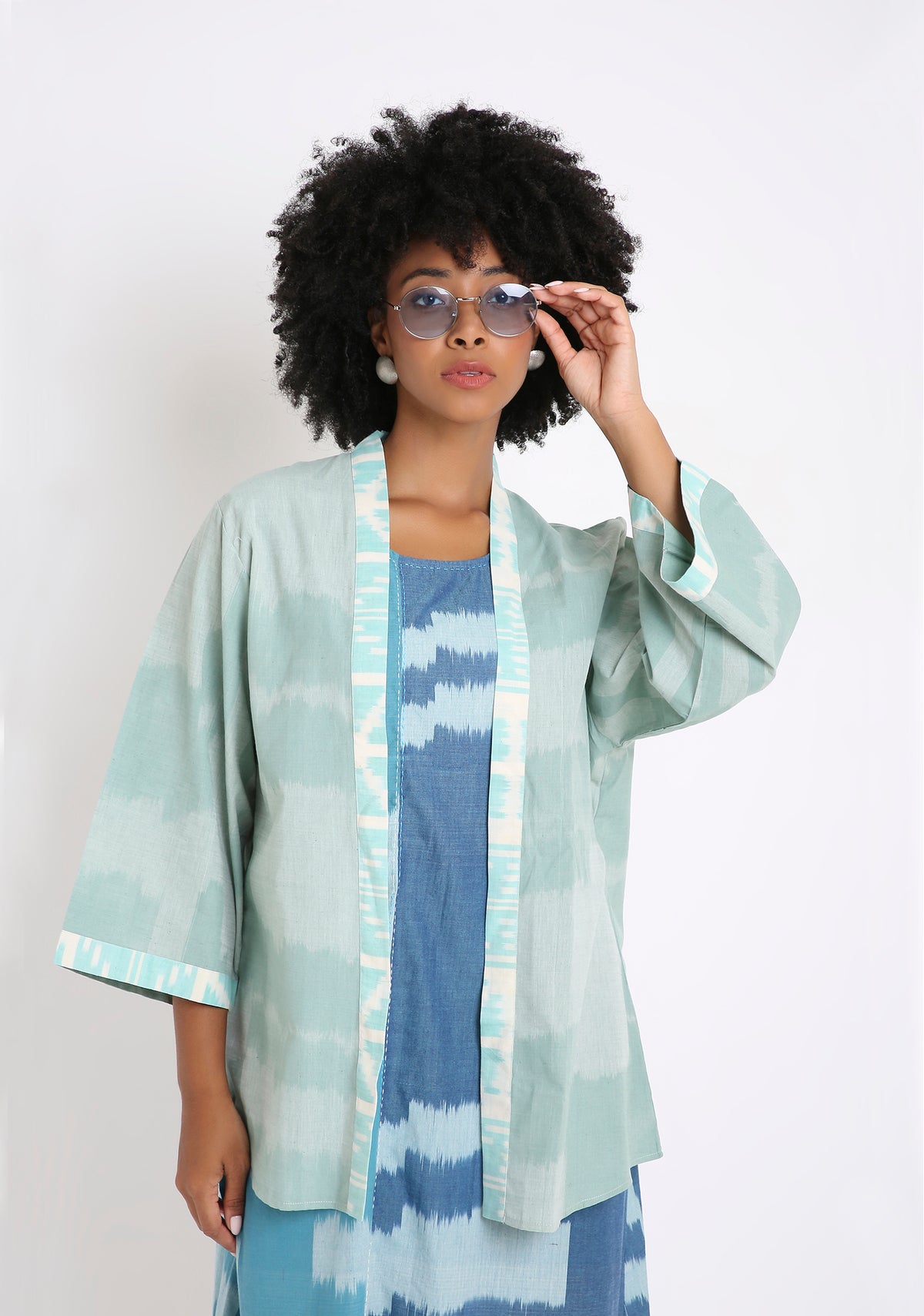 Handwoven Ikat Cotton Dress.