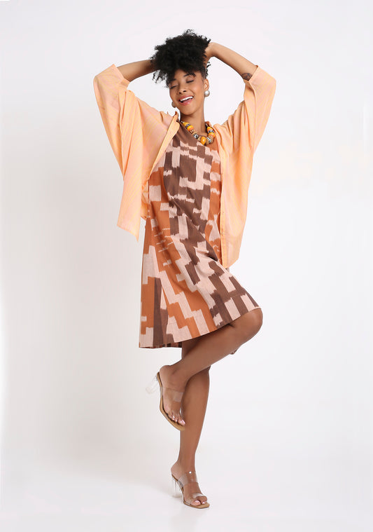 Handwoven Ikat Cotton Dress 1580