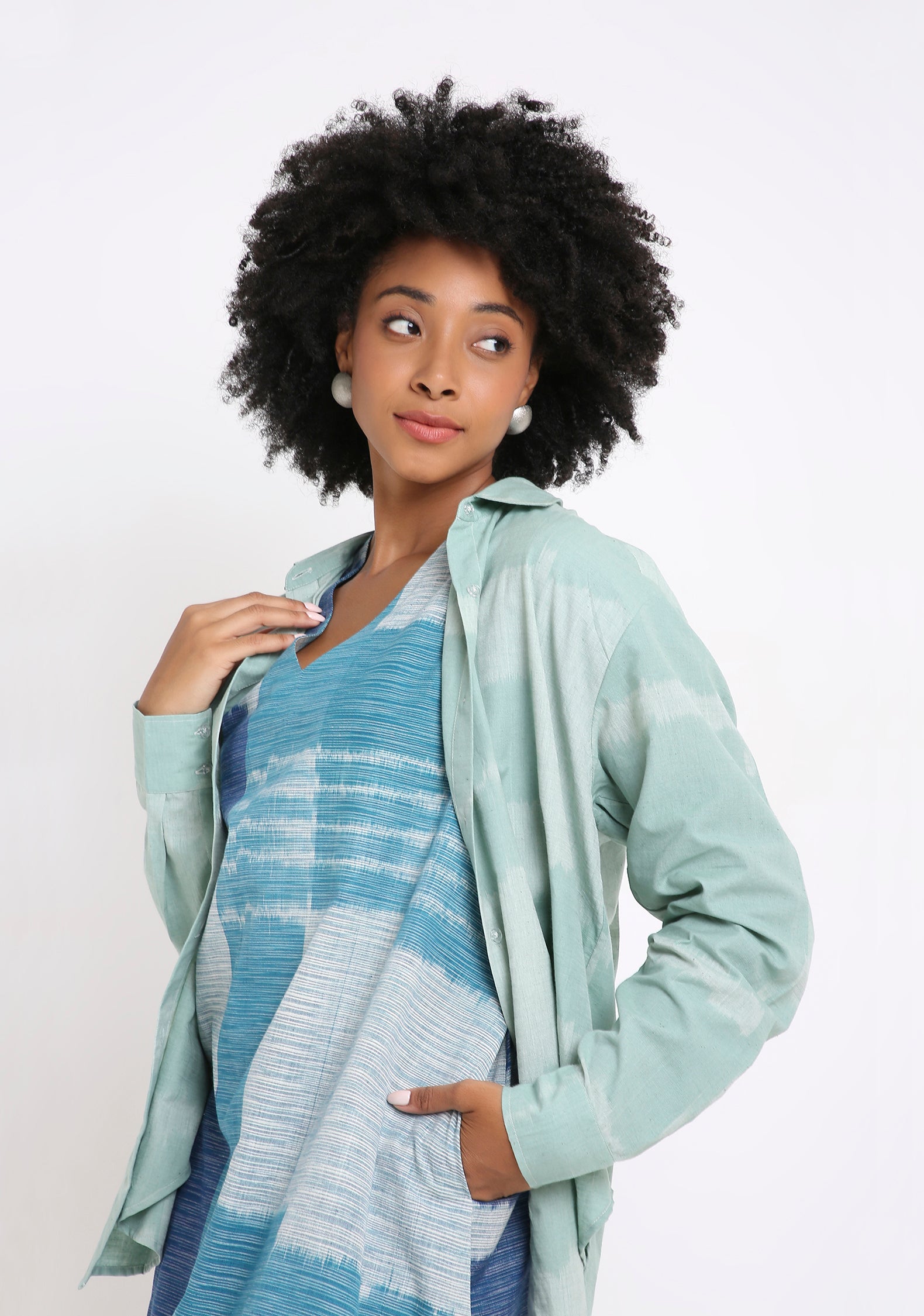 Handwoven Ikat Cotton Dress.