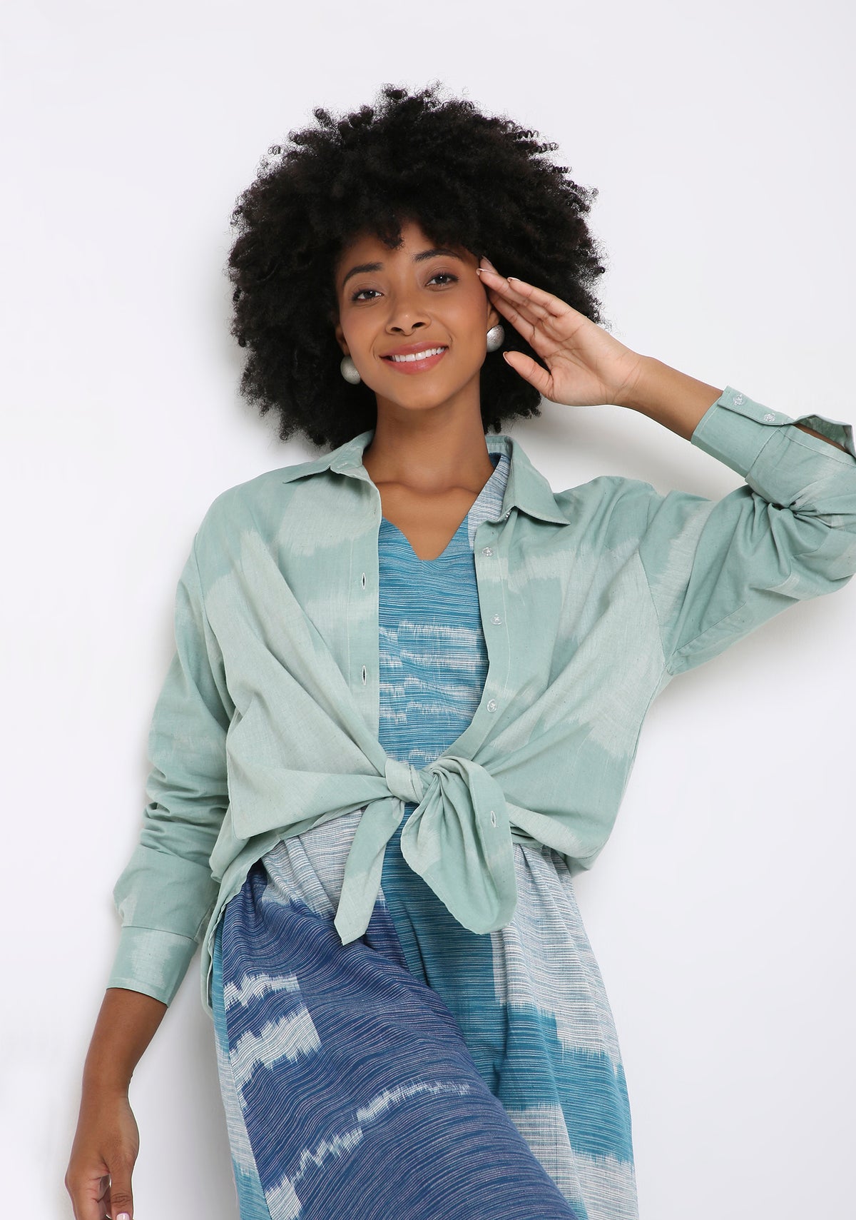 Handwoven Ikat Cotton Dress.