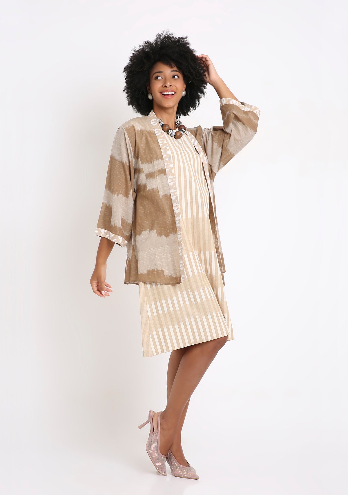 Handwoven Ikat Cotton Dress.