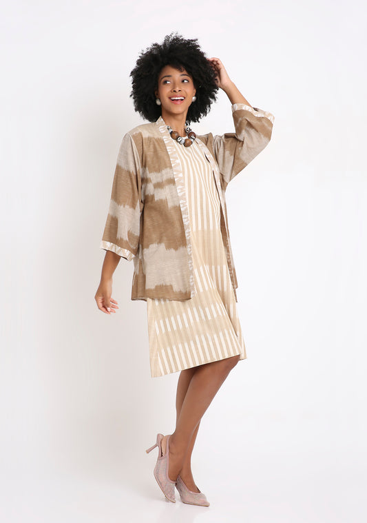 Handwoven Ikat Cotton Dress. 1580