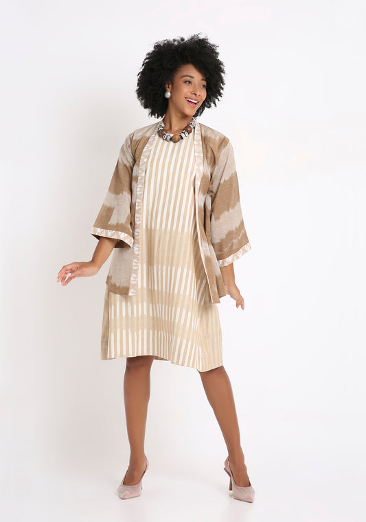 Handwoven Ikat Cotton Dress. 1580
