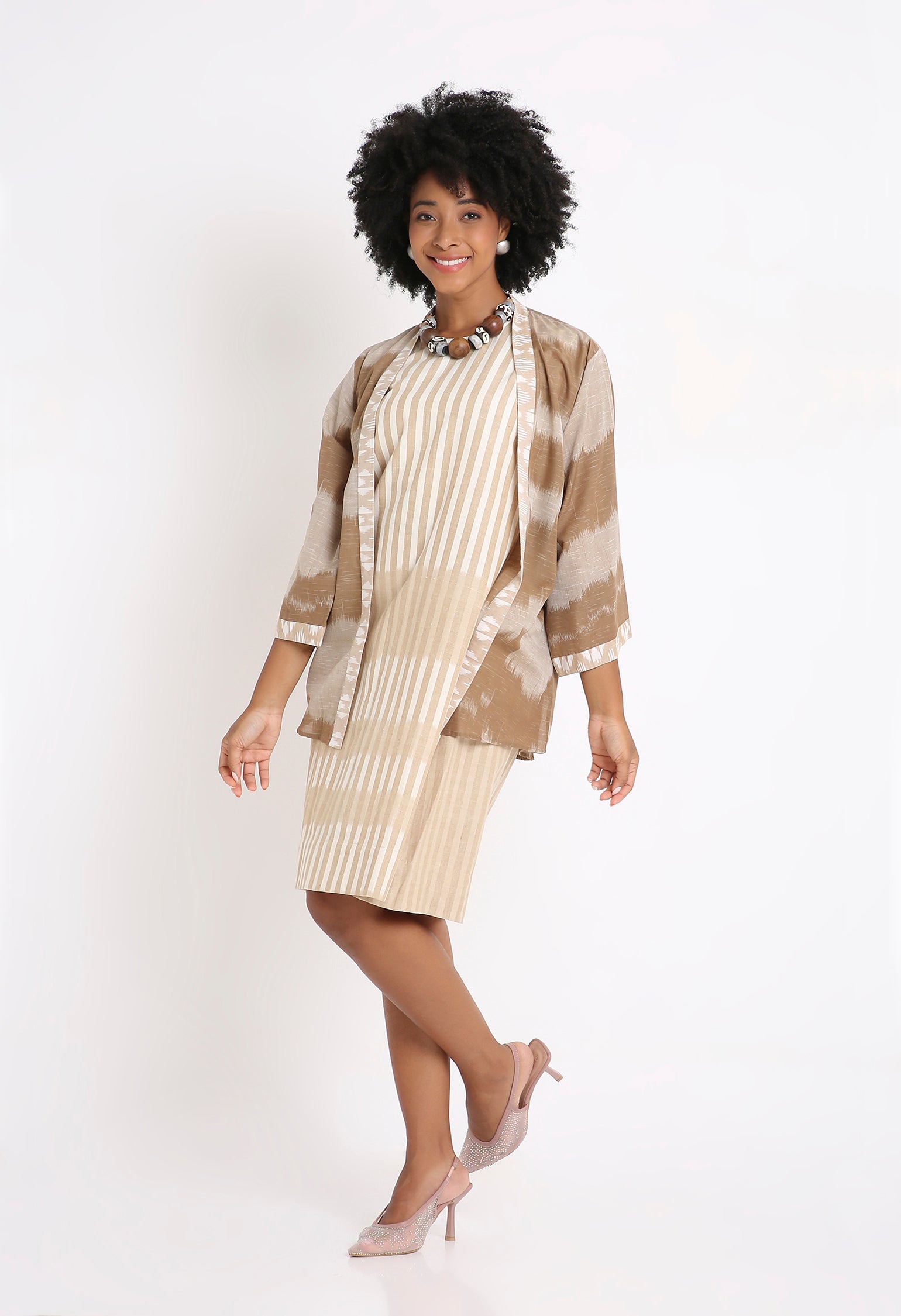 Handwoven Ikat Cotton Dress.