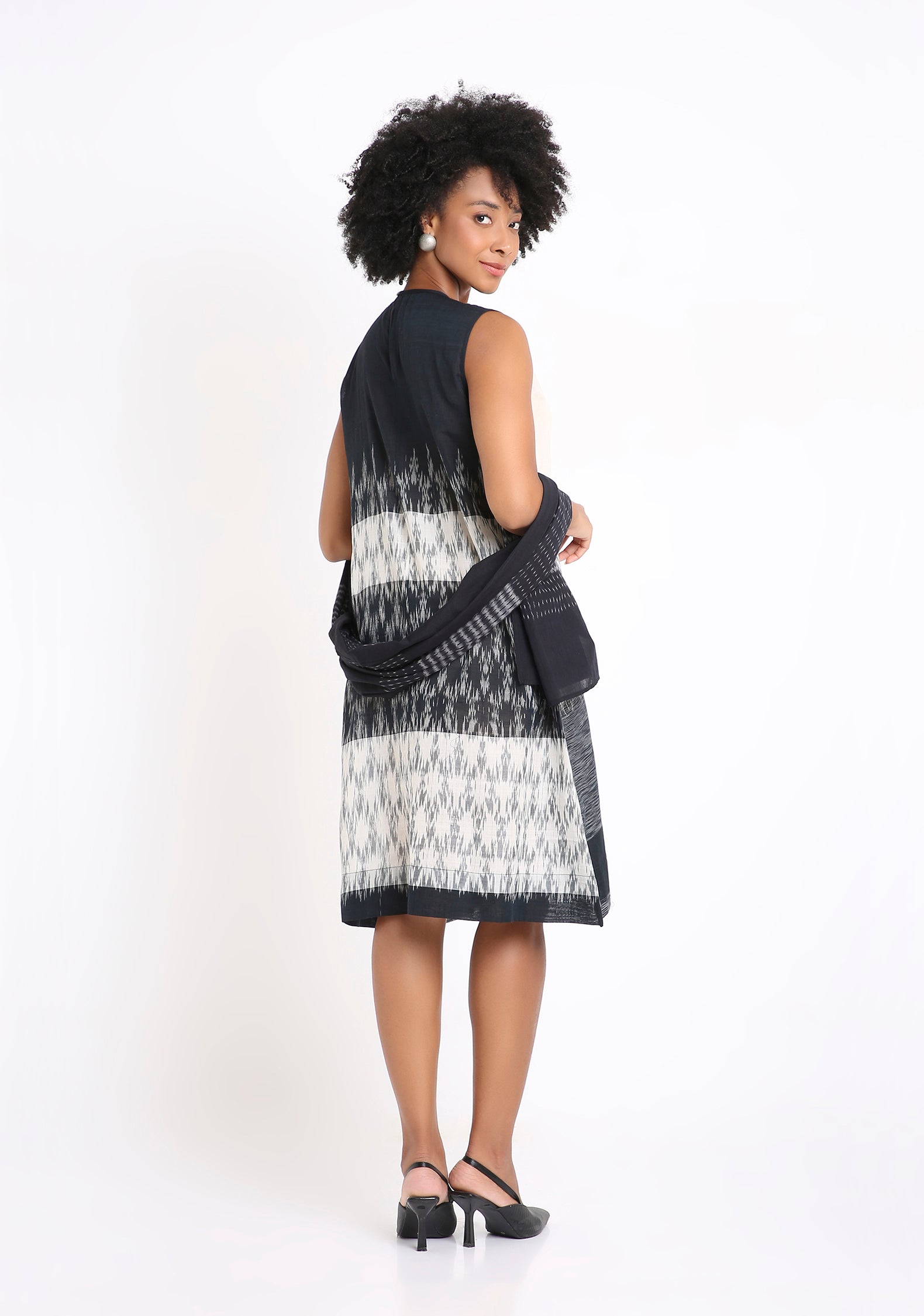 Handwoven Ikat Cotton Dress.