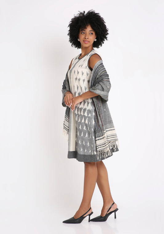 Handwoven Ikat Cotton Dress. 1580