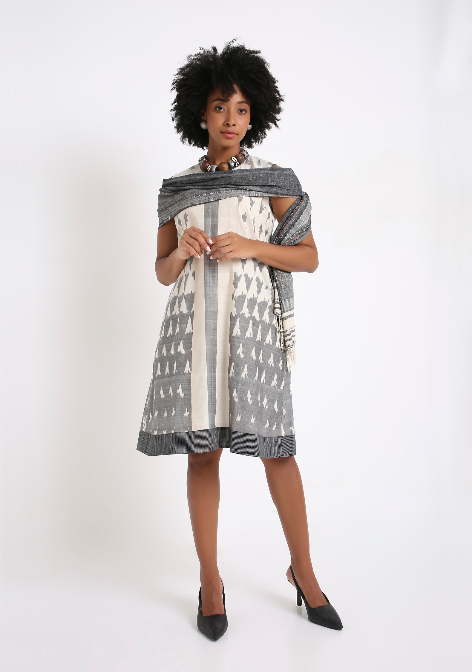 Handwoven Ikat Cotton Dress.