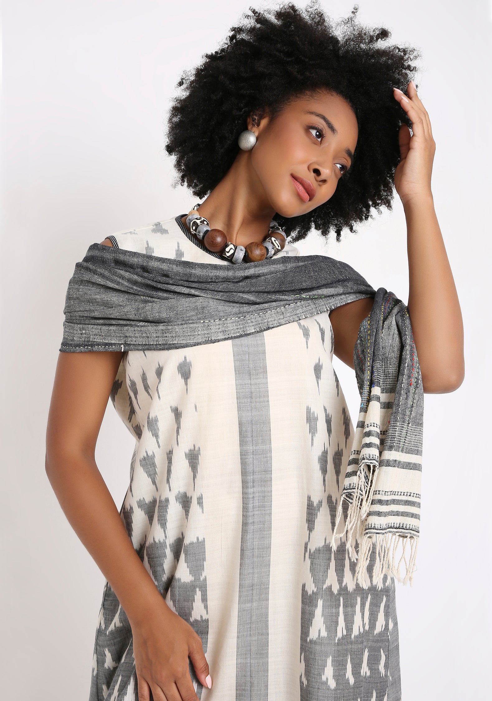 Handwoven Ikat Cotton Dress.