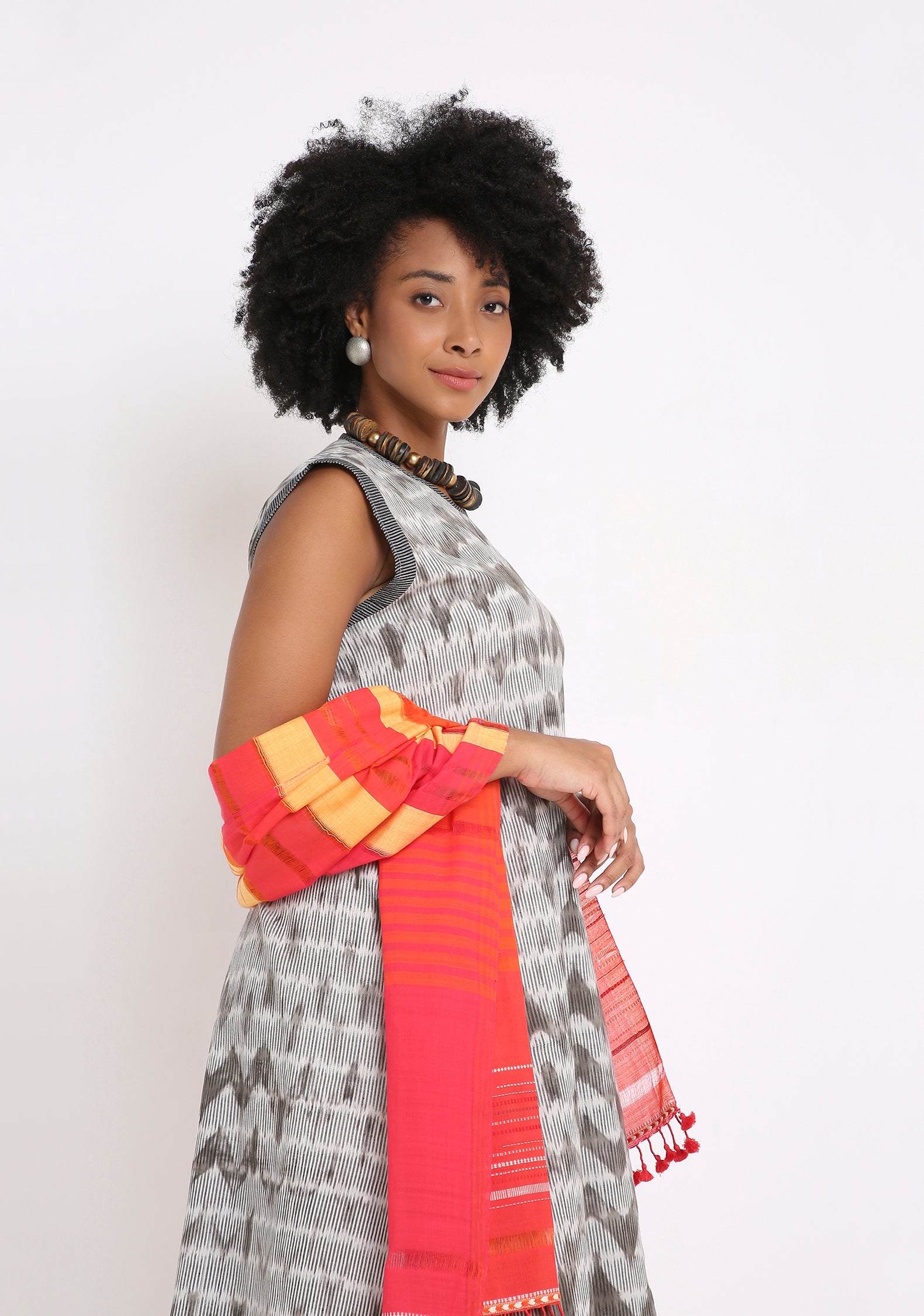 Handwoven Ikat Cotton Dress with  Natural Dyed.