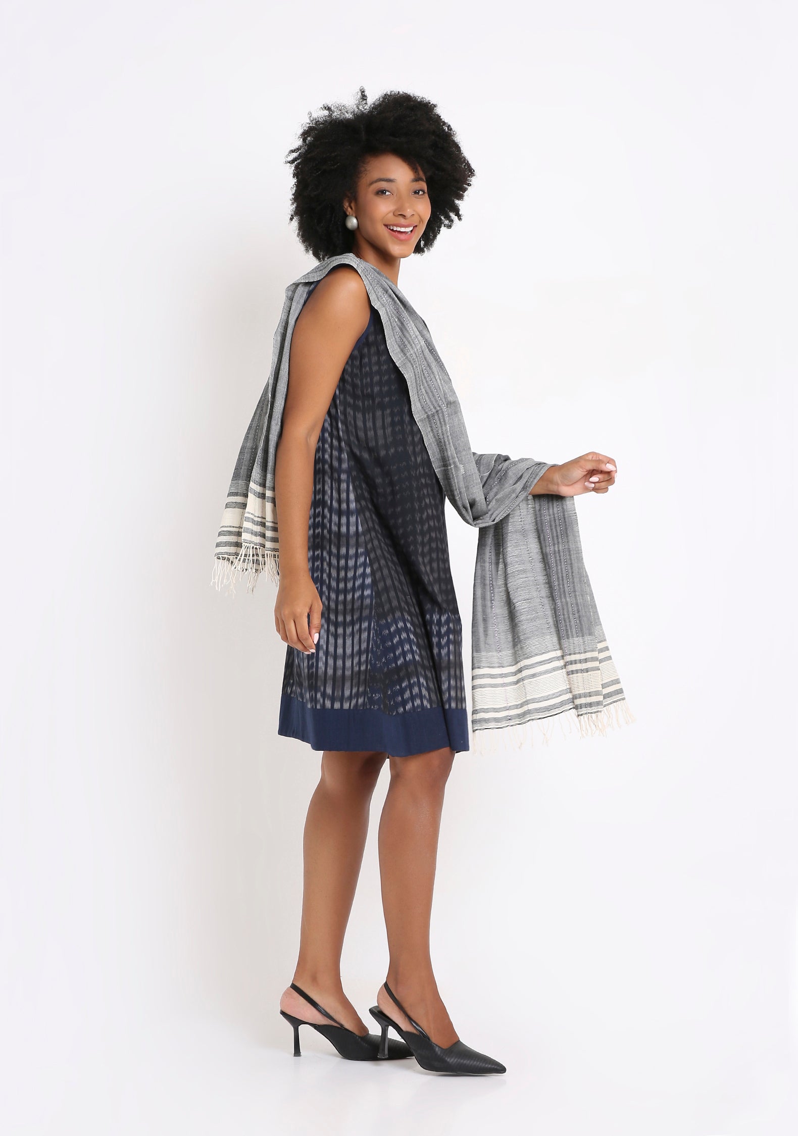 Handwoven Ikat Cotton Dress.