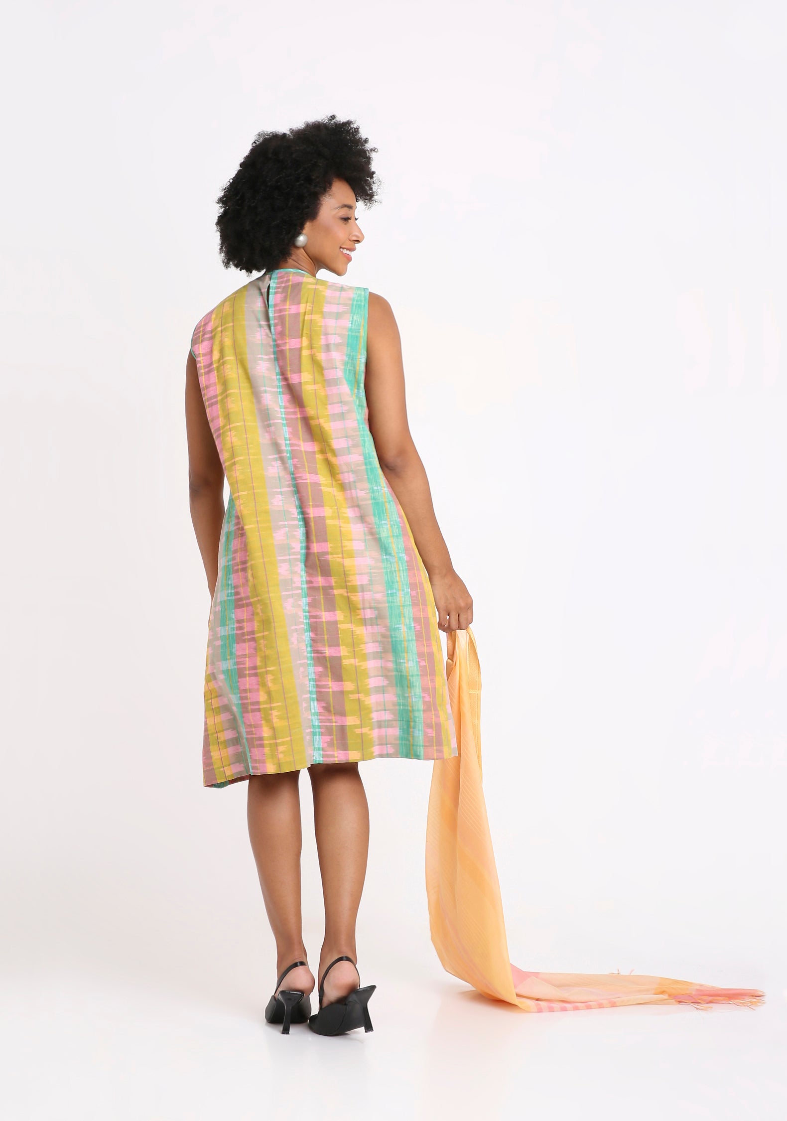 Handwoven Ikat Cotton Dress.