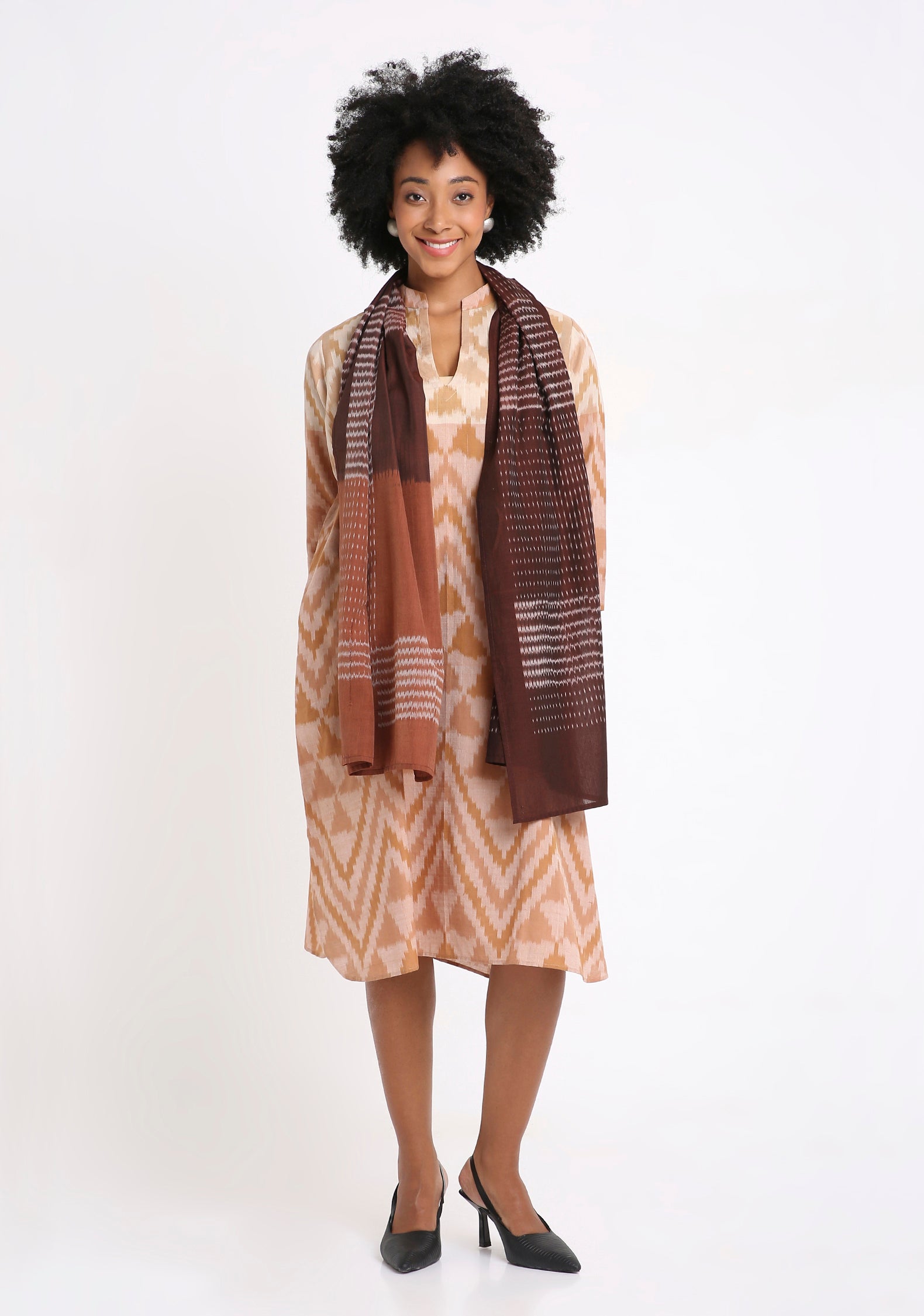 Handwoven Ikat Cotton Kurta.