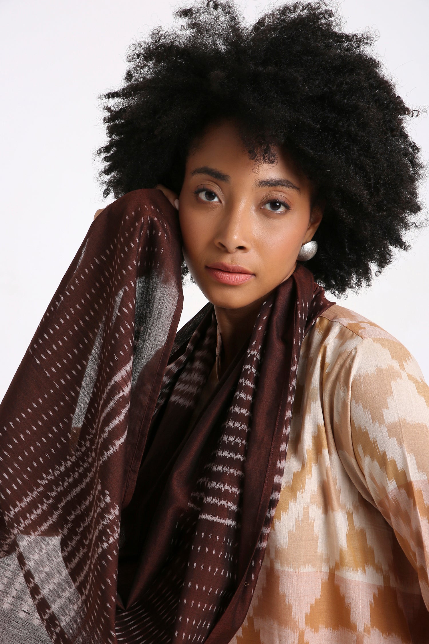 Handwoven Ikat Cotton Kurta.