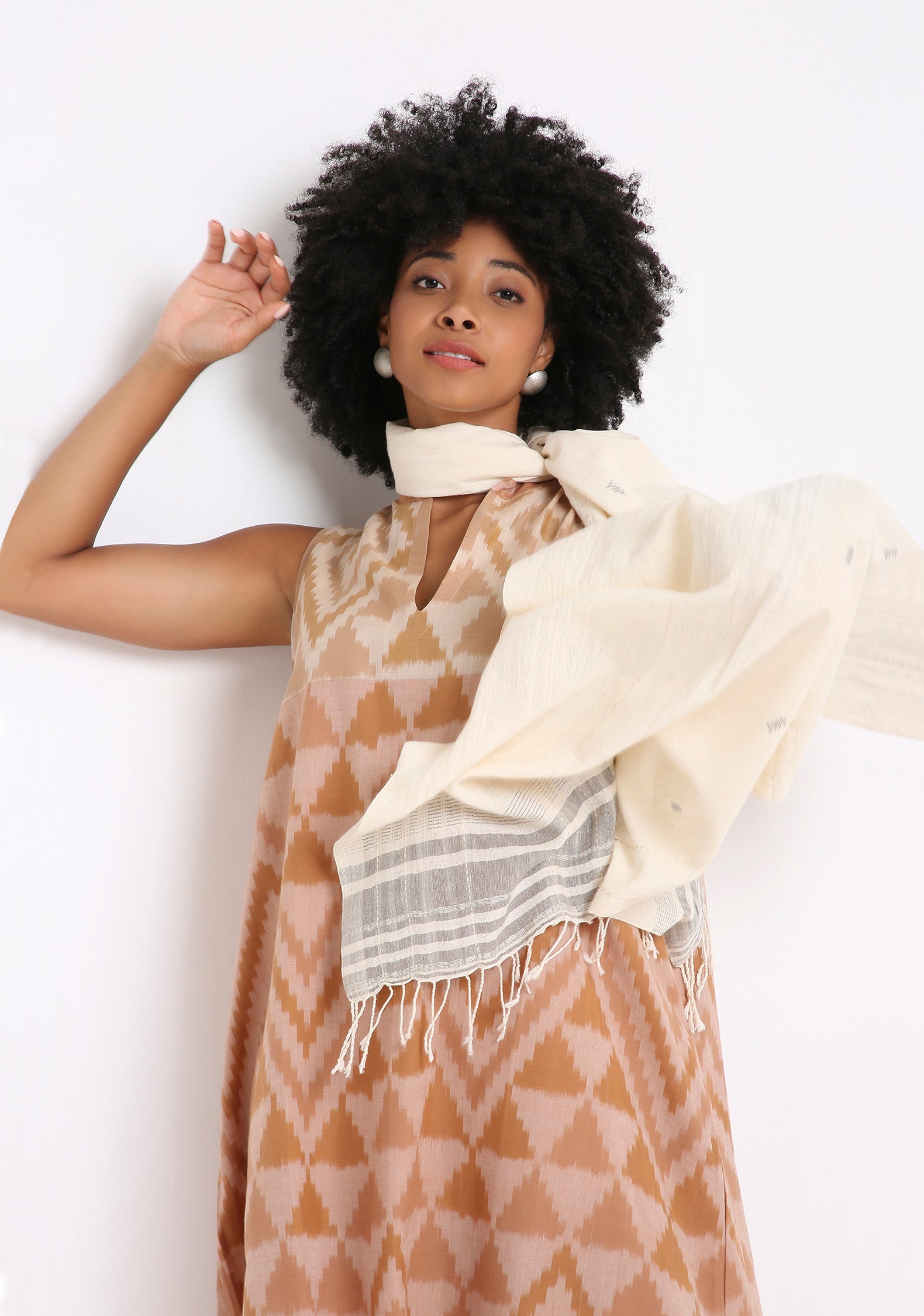 Handwoven Ikat Cotton Kurta.