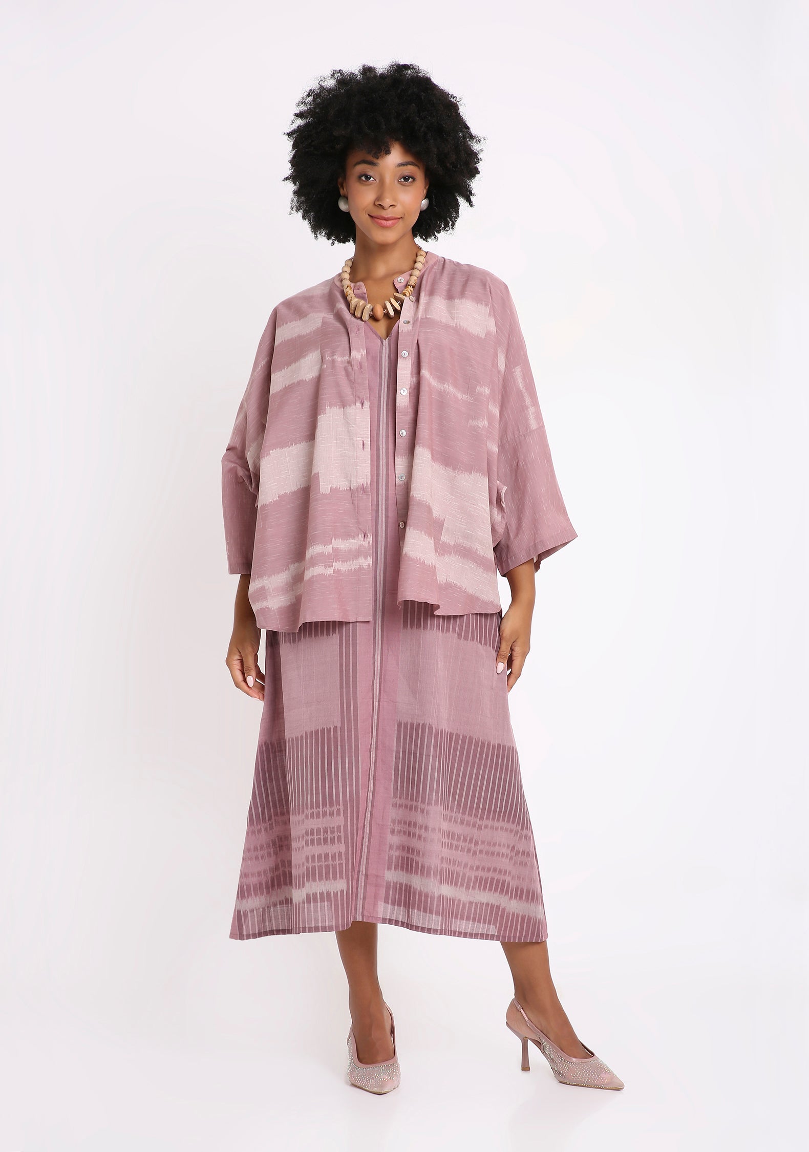 Handwoven Ikat Batwing Shirt.