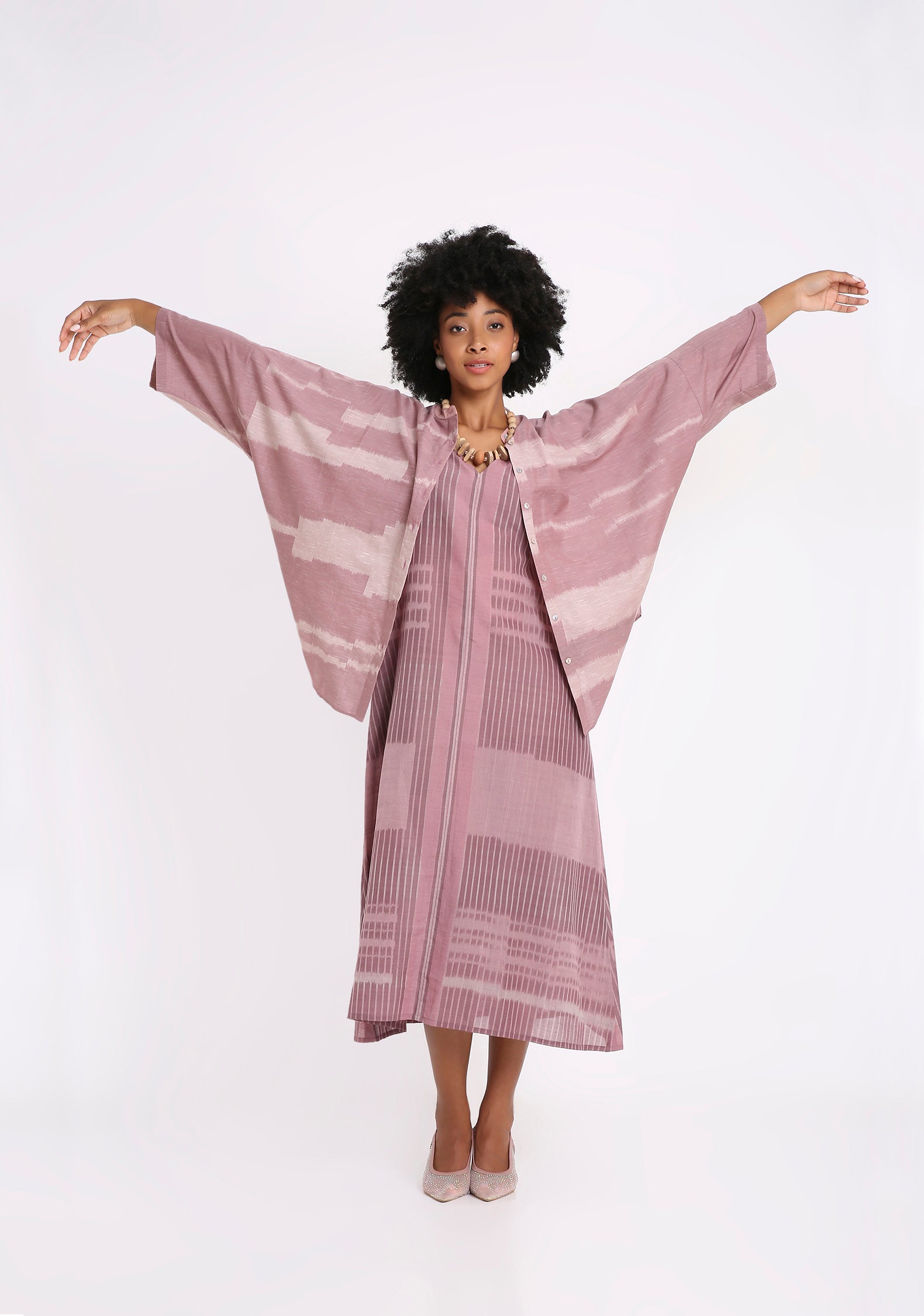 Handwoven Ikat Batwing Shirt.