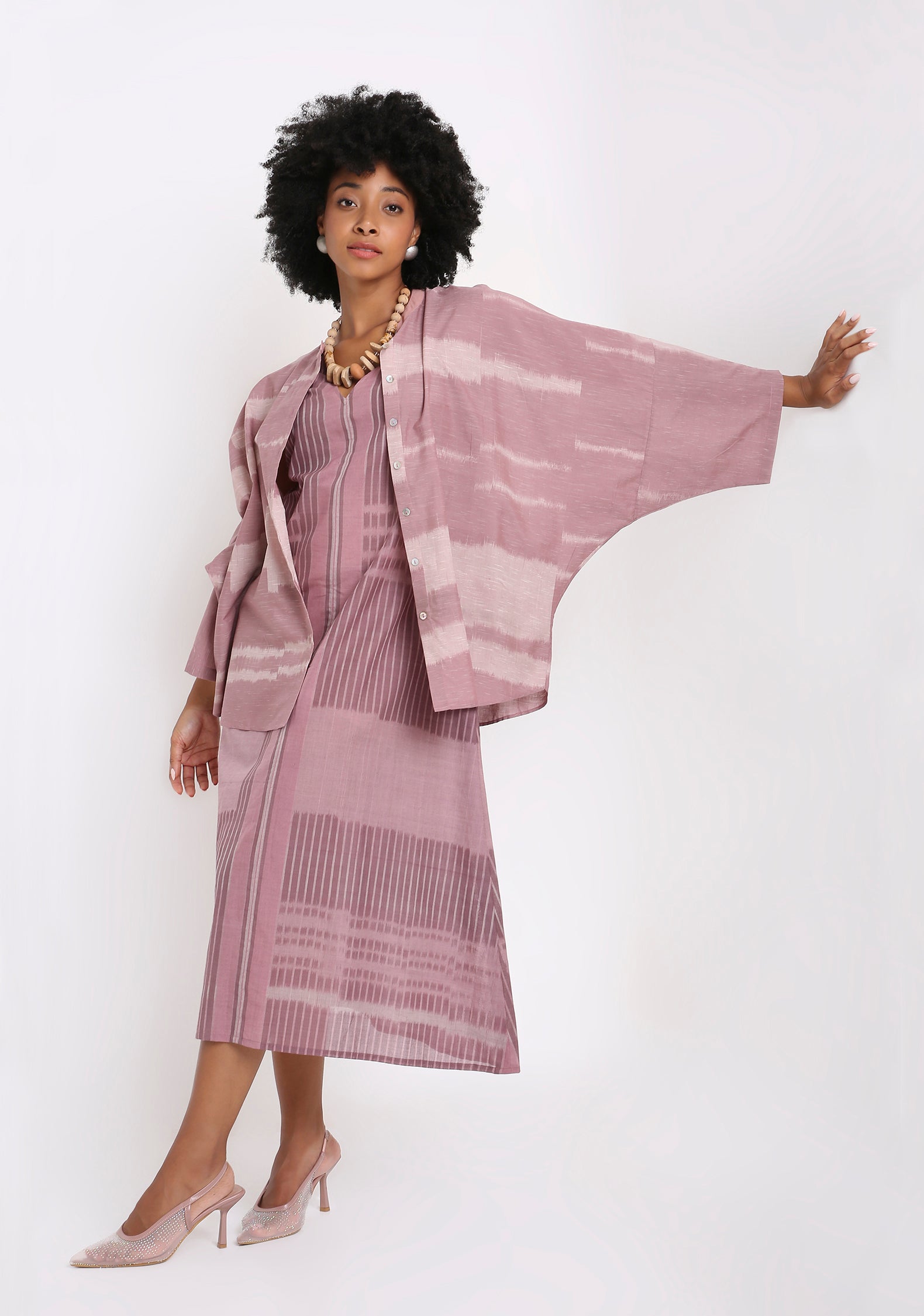 Handwoven Ikat Batwing Shirt.