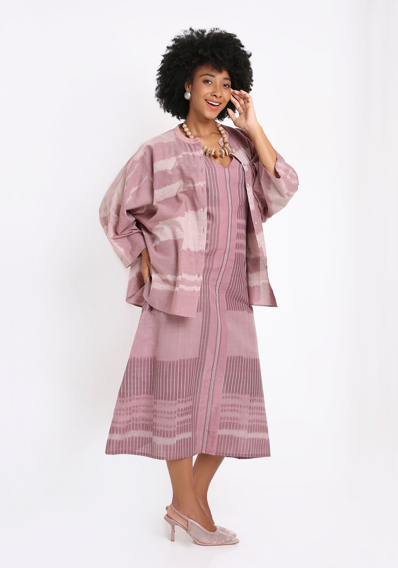 Handwoven Ikat Batwing Shirt.