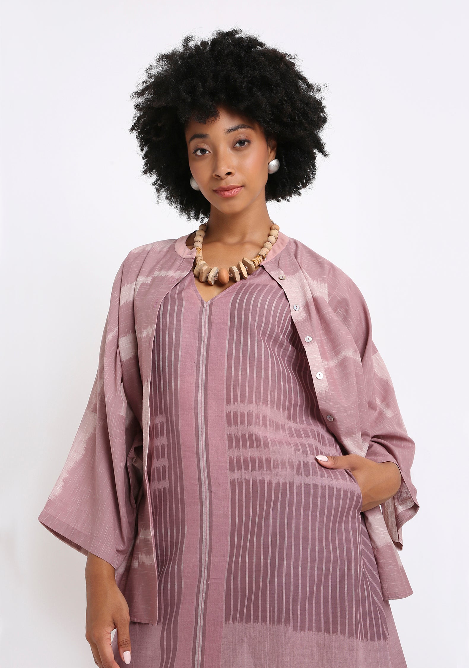 Handwoven Ikat Batwing Shirt.