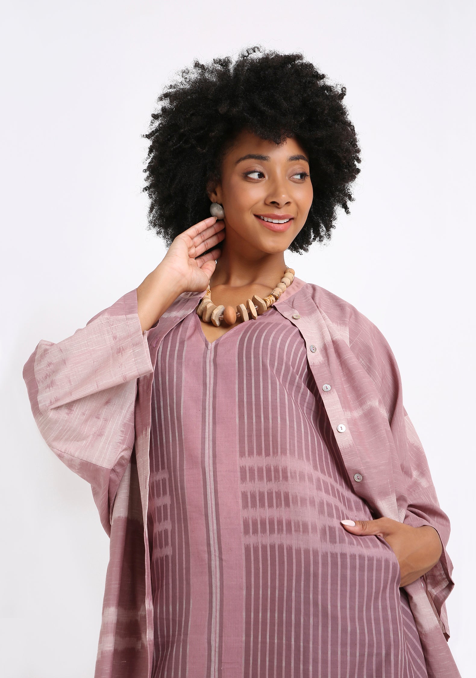 Handwoven Ikat Batwing Shirt.