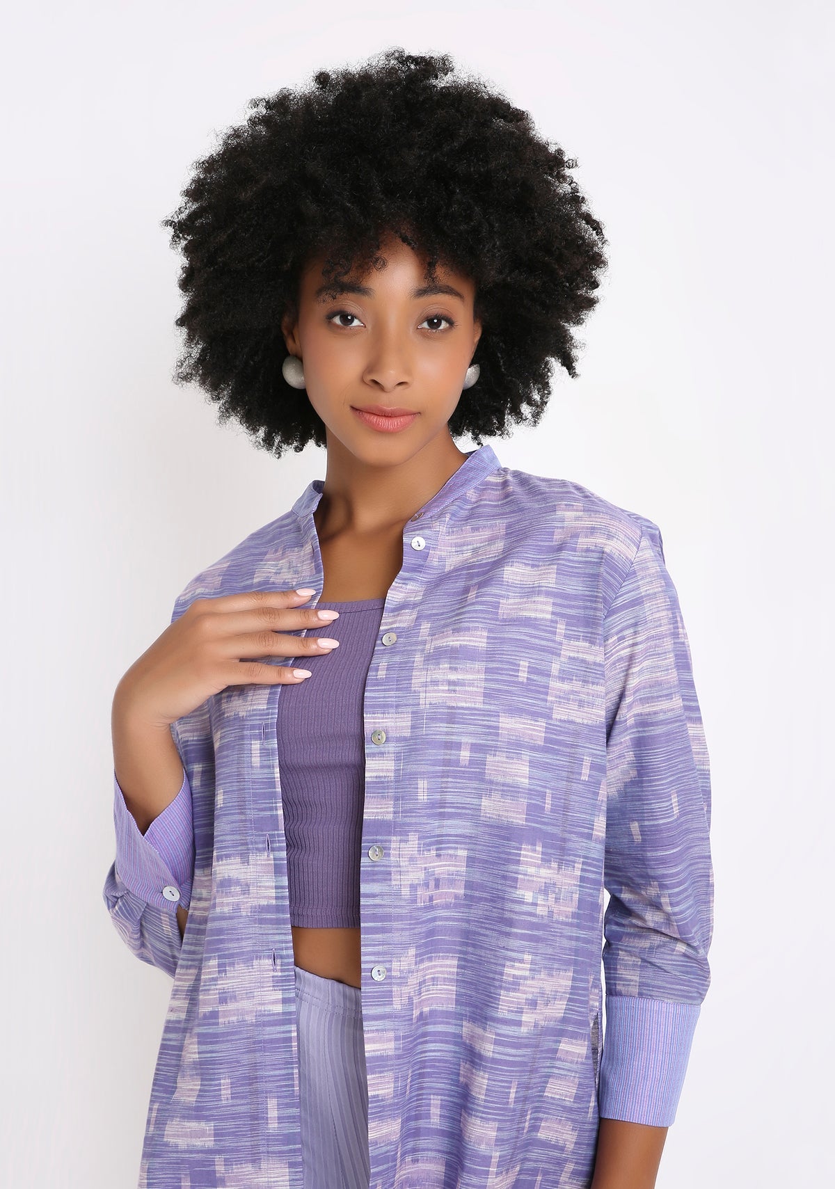 Handwoven Ikat Cotton Shirt.