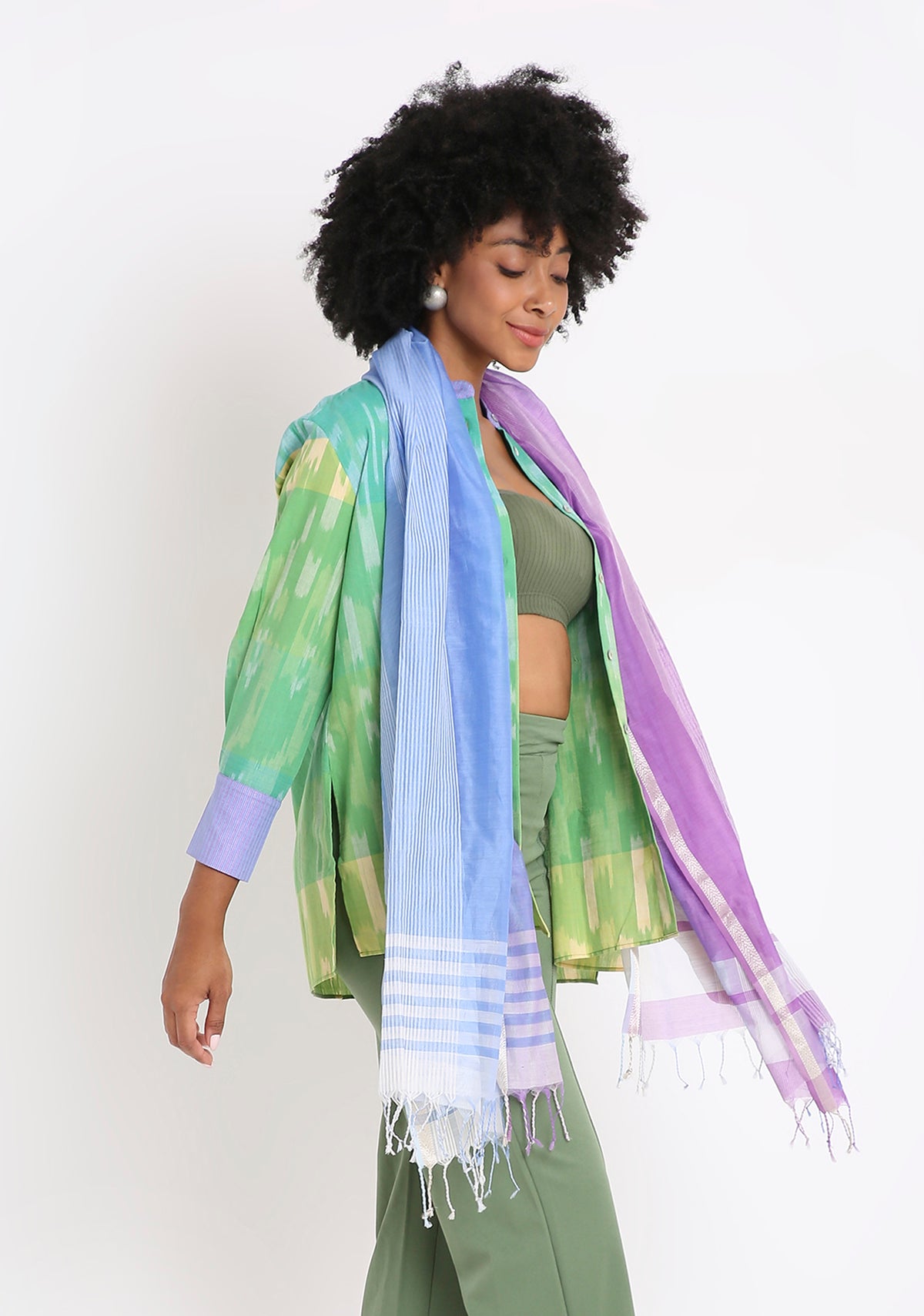 Handwoven Maheshwari Cotton Silk Stole