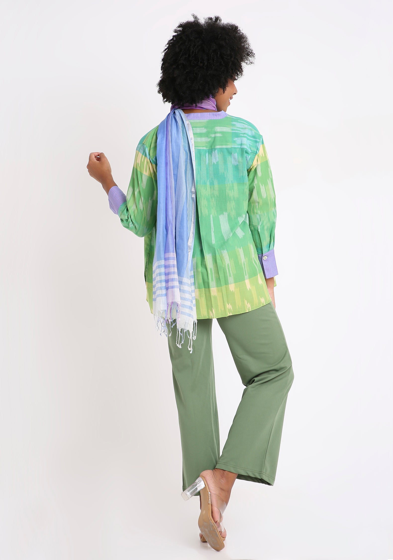 Handwoven Ikat Cotton Shirt.