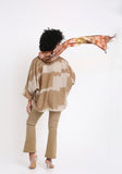 Handwoven Ikat Cotton Batwing Shirt.