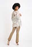 Handwoven Ikat Cotton Shirt  with Hand Block Print.