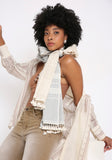 Handwoven Ikat Cotton Shirt  with Hand Block Print.