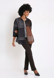 Handwoven Ikat Cotton Vneck Top.