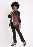 Handwoven Ikat Cotton Vneck Top.