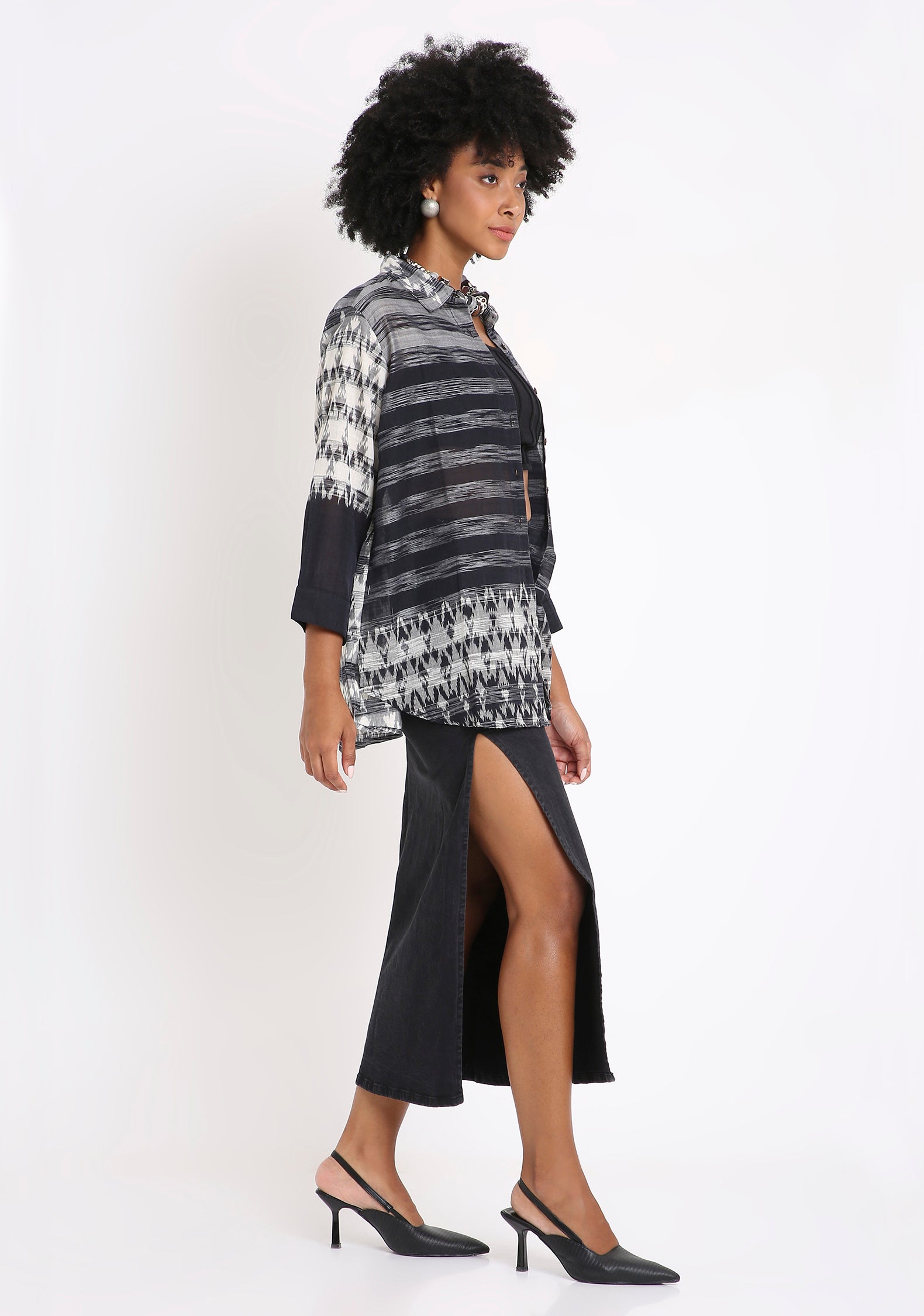 Handwoven Ikat Cotton Shirt.