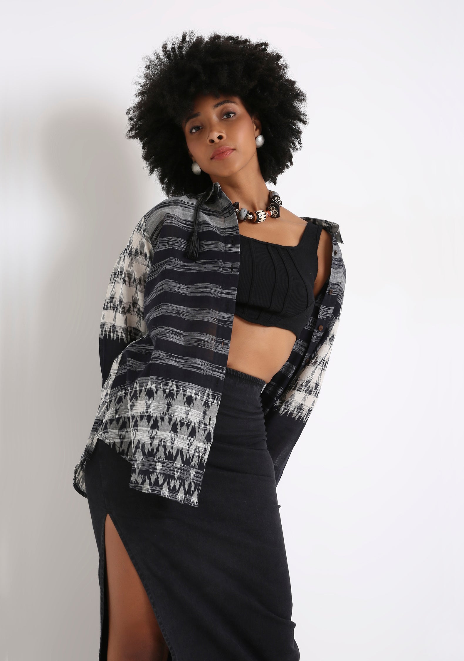Handwoven Ikat Cotton Shirt.