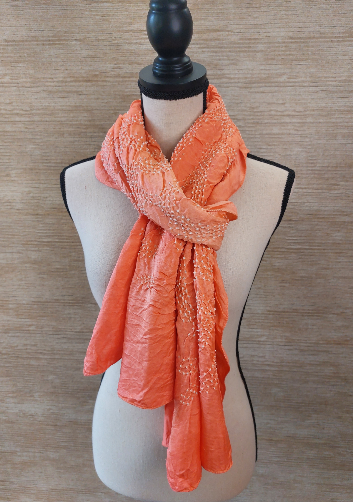 Gajji Silk Hand Tie Dyed Bandhani Stole