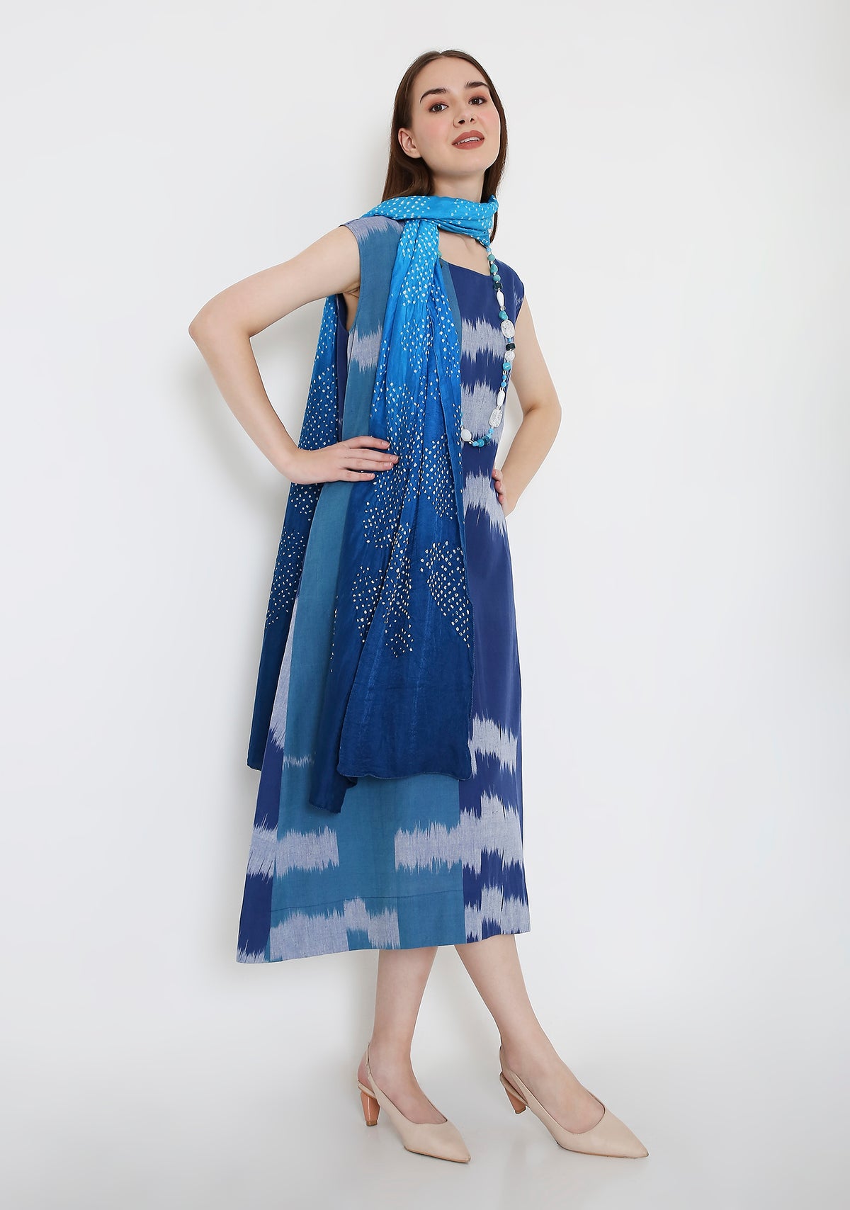 Handwoven Ikat Cotton Dress