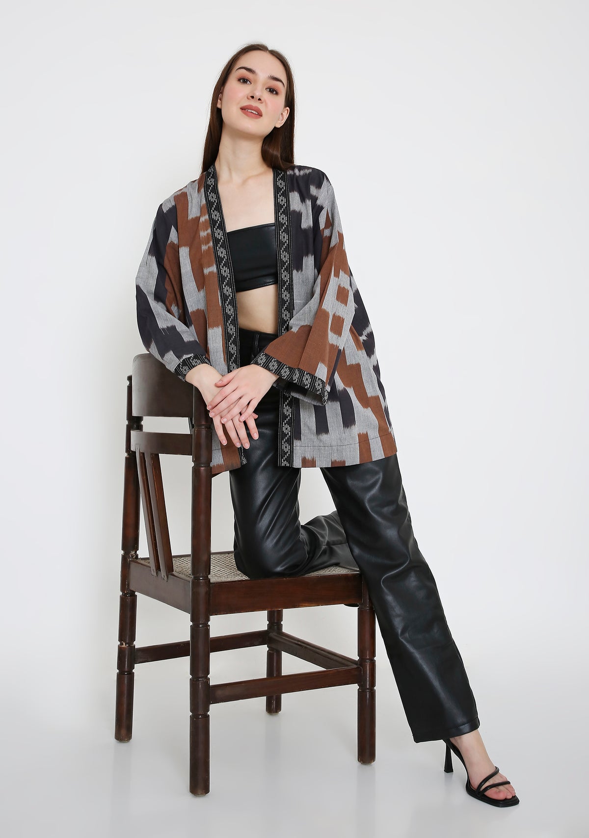 Handwoven Ikat Cotton Kimono  Jacket